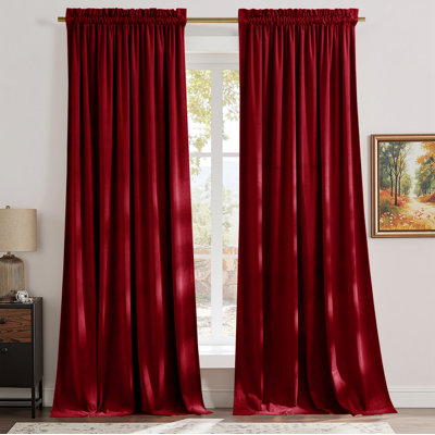 Velvet Curtains Thermal Insulated Sound Reducing Heavy Matt Heat & Chill Resistant Drapes for Home Decoration, 2 Panel