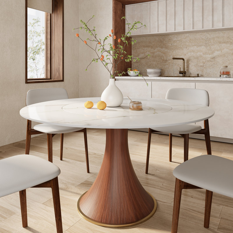 Table de salle à manger intégrée innovante Jahsi, H 29,52 po x L 53,15 po x l 53,15 po