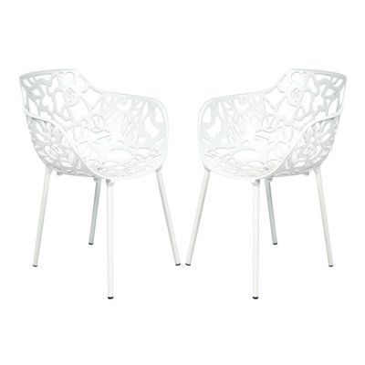 White Color Aluminum Side Chair - Set of 2