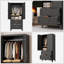 Armoire-penderie de 71 po de hauteur en métal noir avec 2 tiroirs et barre à vêtements - Rangement peu encombrant pour la chambre à coucher, le bureau et plus