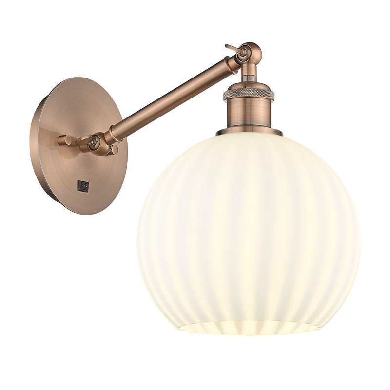 Bernadete Steel Armed Sconce, Antique Copper, 10" H x 8" W x 13" D