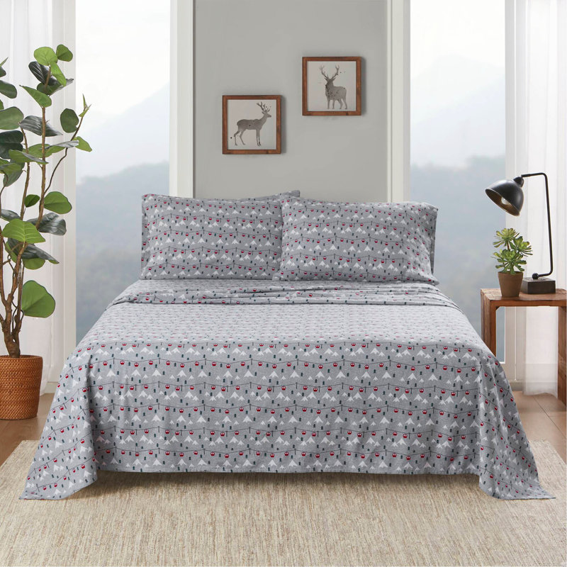 Ensemble de draps gris 3 pièces, Couvre-lit simple + 2 pièces supplémentaires