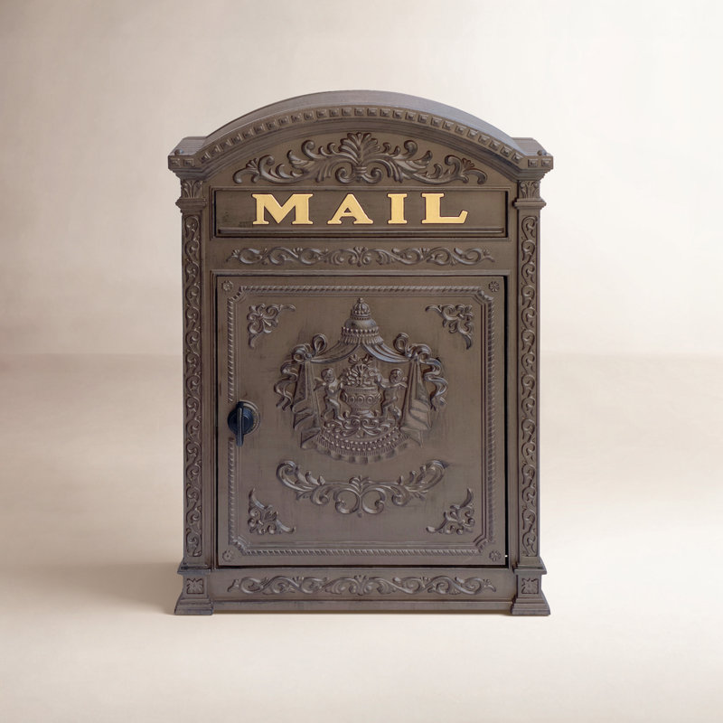 Vertical Wall-Mounted Mailbox, Rust Brown