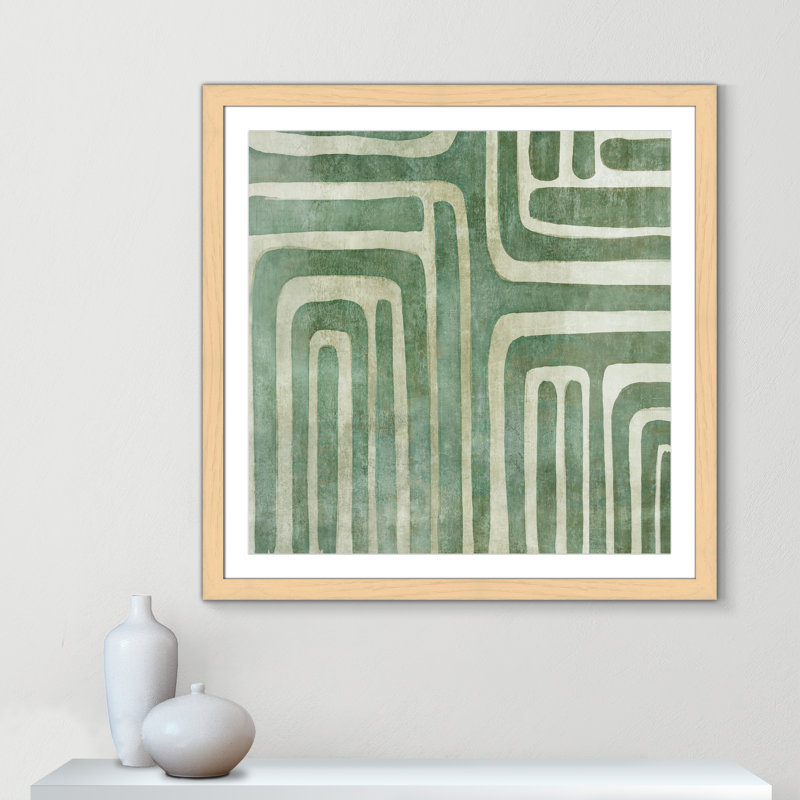 «Whimsical Green I Print» par Emma Peal, H 37,5 po x l 37,5 po, Naturel