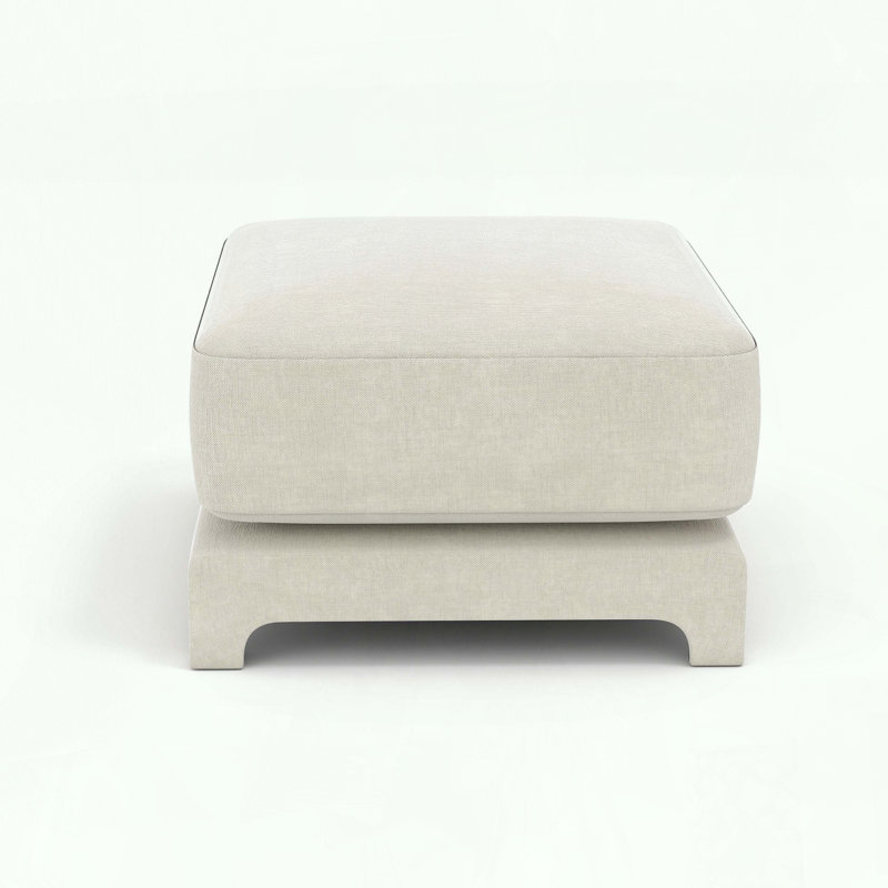Modular Sofa with Ottoman and Chenille Fabric, Crème