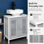 Ensemble de meuble-lavabo de salle de bain sous le lavabo avec tablette ajustable en blanc gris