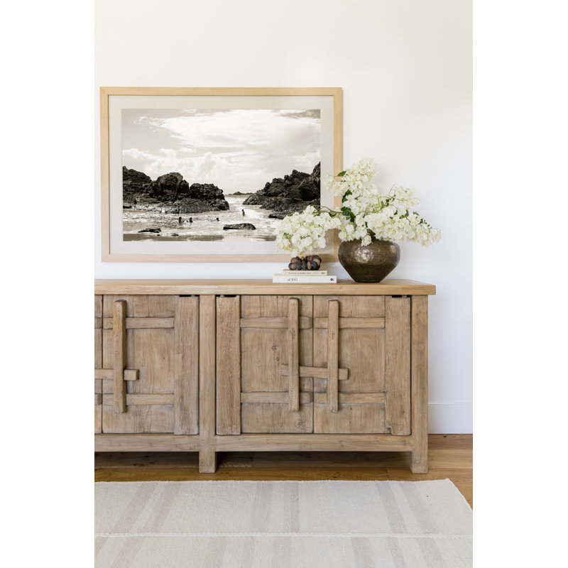 Koukila Linen Striped Area Rug in Beige, Rectangle 6'3" x 9'