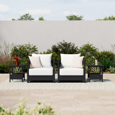 Everlee Aluminum Patio Club Chair Seating Group with Sunbrella® Cushions