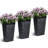 2-Pack 22.7 Inch Black Tall Rectangular Planters