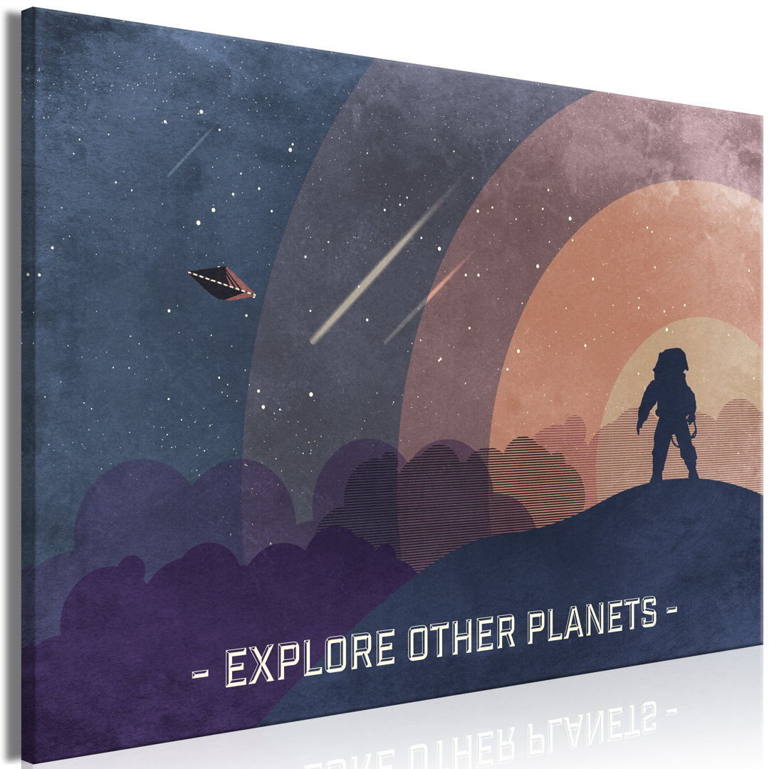 Leinwandbild – Explore Other Planets (1 Part) Wide