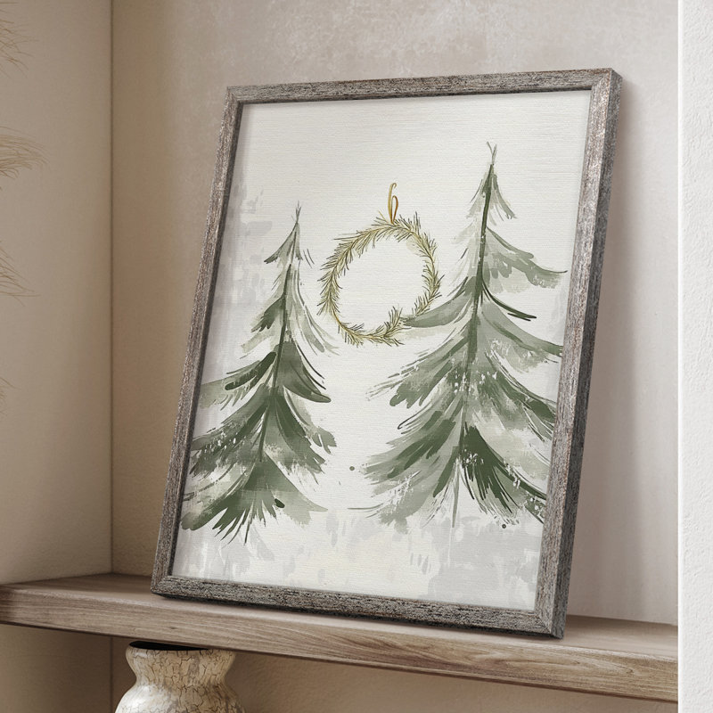 «Christmas Holiday Art» CECLXVI, reproduction d'art encadrée - bois massif, H 15 po x l 12 po