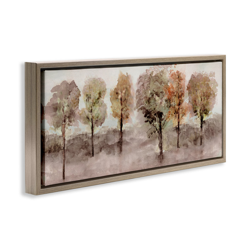 Arbre de style aquarelle, H 11 po x l 25 po, Cadre flottant orme Montalcino