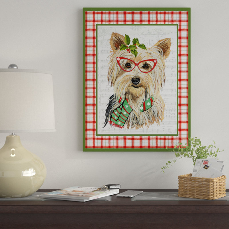 « christmas song dogs 5 », reproduction d’impression sur toile tendue, H 19 po x l 14 po