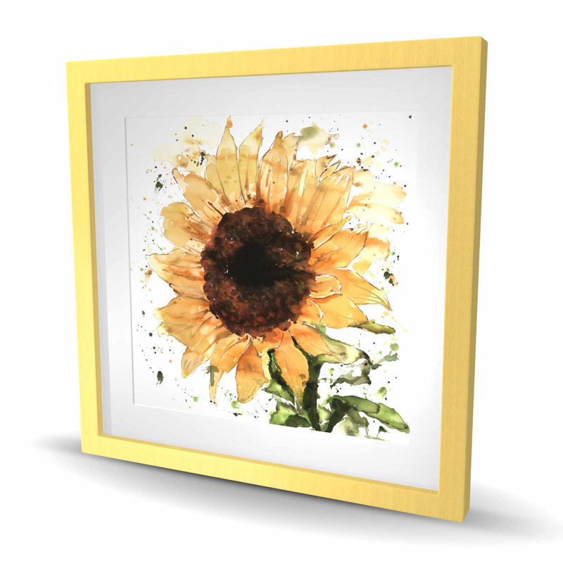 Grand tournesol - reproduction encadrée florale rustique pour la décoration intérieure