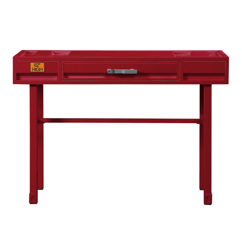 Bureau de chambre rouge industriel avec 1 - meuble-lavabo attrayant pour 1 tiroir fonctionnel