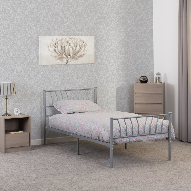 Sanyra Metal Bed, Silver, Single (3')