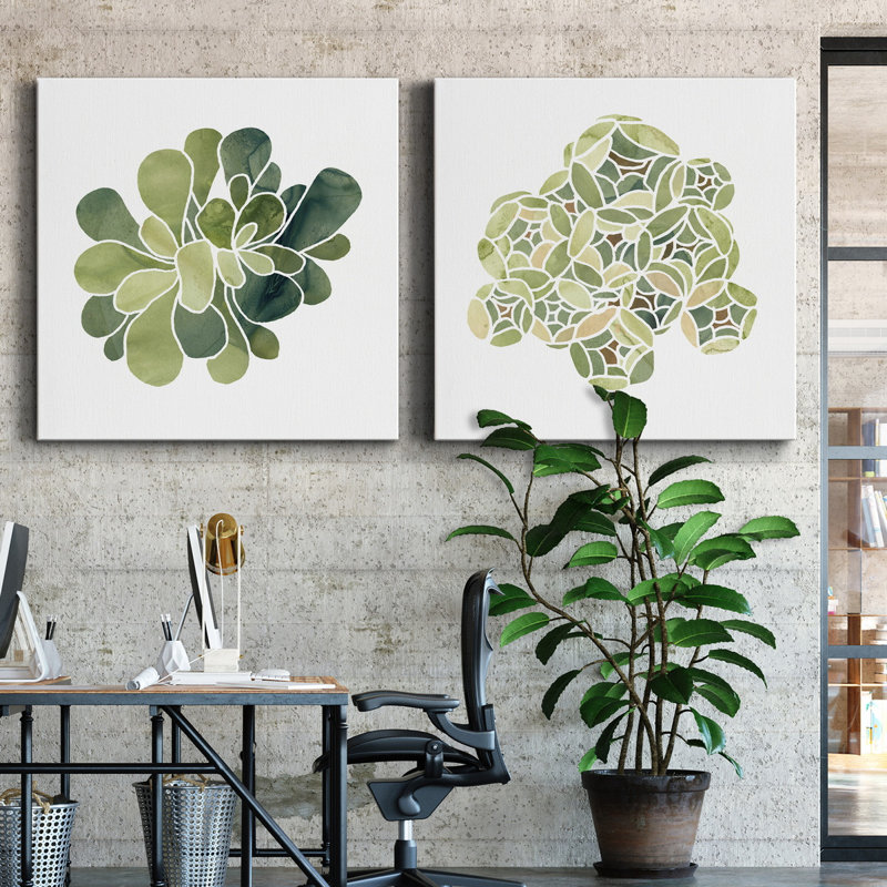 Toile tendue succulente avec toile Cameo IX-Premium Gallery - prête à être accrochée, H 16 po x l 16 po x P 1 po