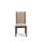5 Piece Kitchen Table Set for 4 Includes a Round Dining Room Table with Dropleaf and 4 Light Tan Linen Fabric Upholstered Chairs, Mahogany;-515204664-514905033-446782763