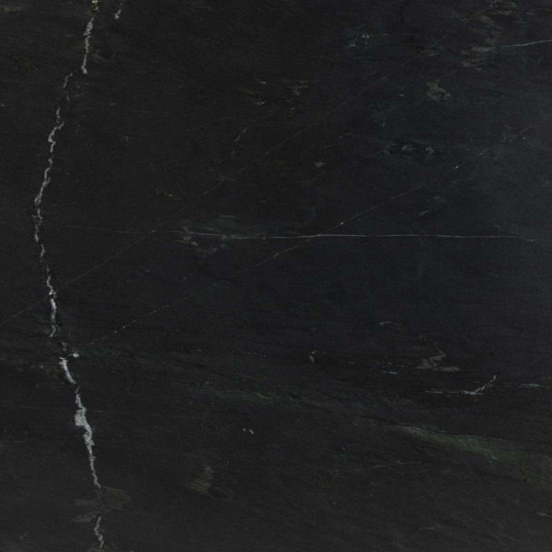 Kenneth 38'' Black Marble Round Pedestal Dining Table