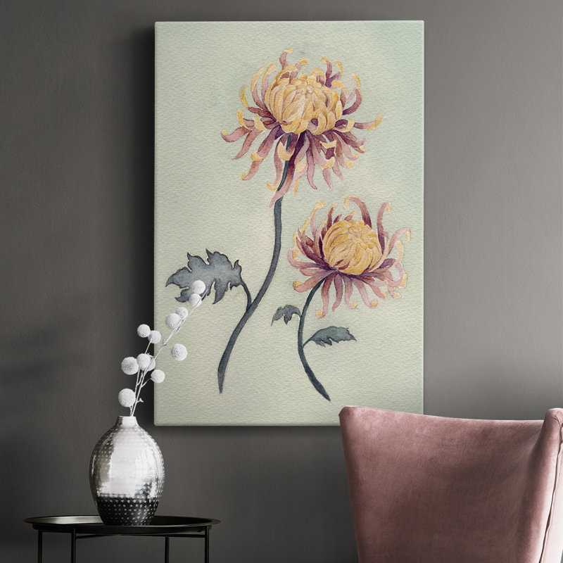«Chrysanthemum Beauty II», peinture sur toile tendue, H 48 po x l 32 po x P 1 po