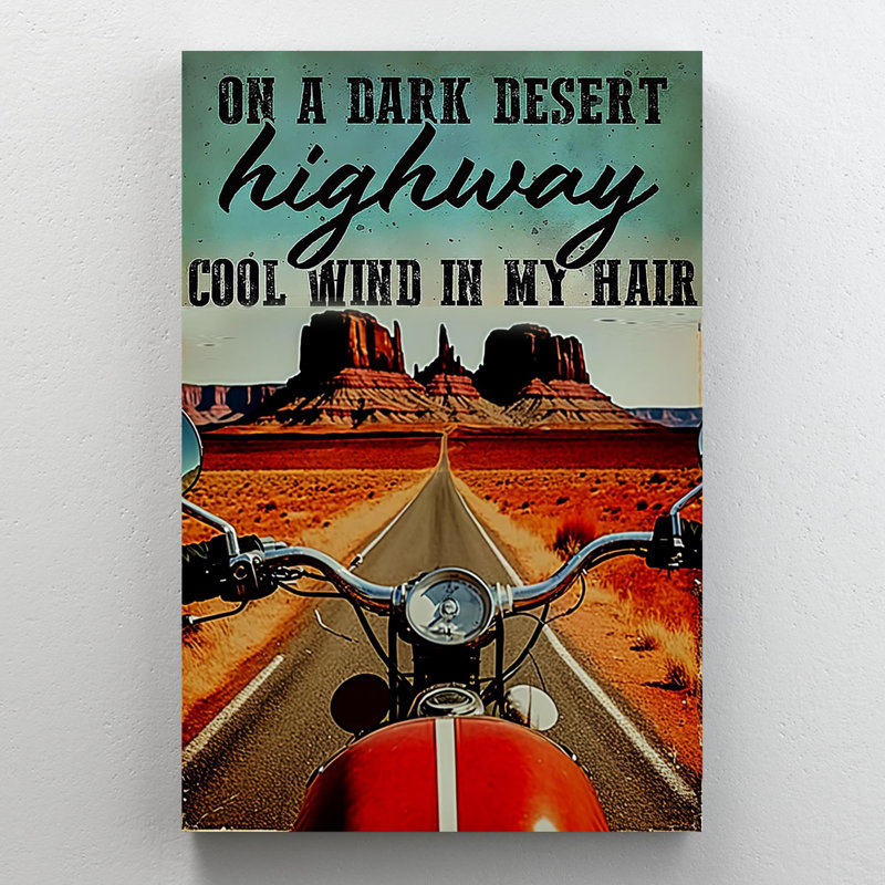 «On A Dark Desert Highway», impression sur toile, H 20 po x l 16 po x P 1,25 po