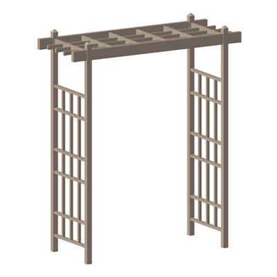 57'' W x 28'' D Polyvinyl Chloride (PVC) Arbor in White