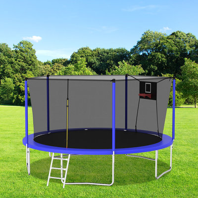 Vandia Round Backyard Trampoline with Safety Enclosure