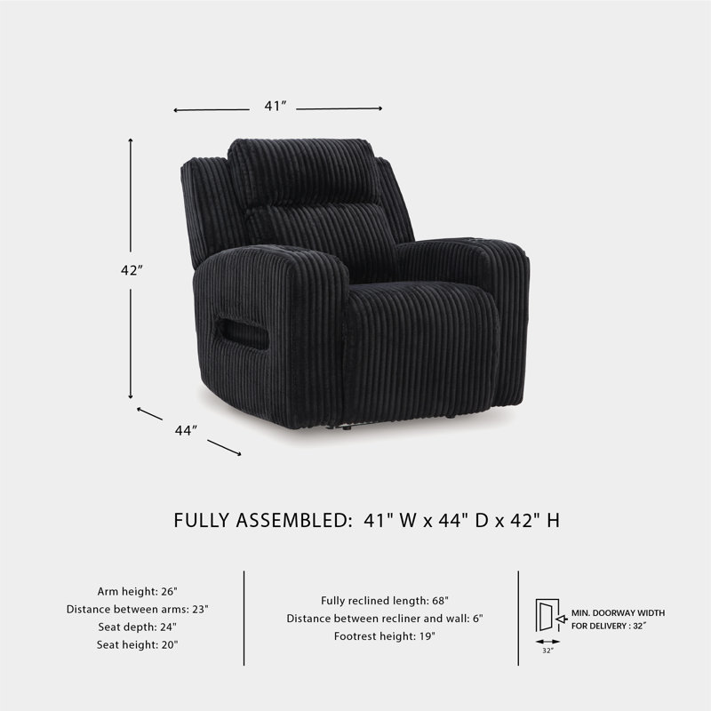 Fauteuil inclinable électrique Odhren, Noir