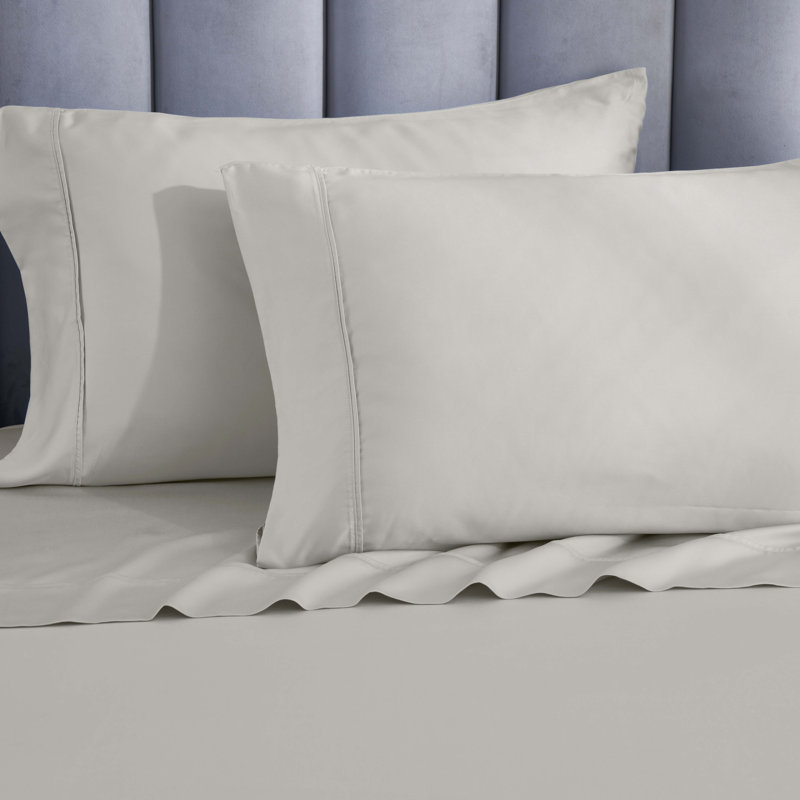 Modal From Beechwood 400 Thread Count Lightweight Cooling Solid Pillowcases, Standard Pillowcase, Gray