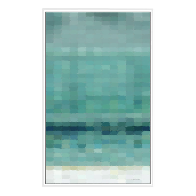 « summer beach », impression sur toile en turquoise bleu, H 43,5 po x l 27,5 po