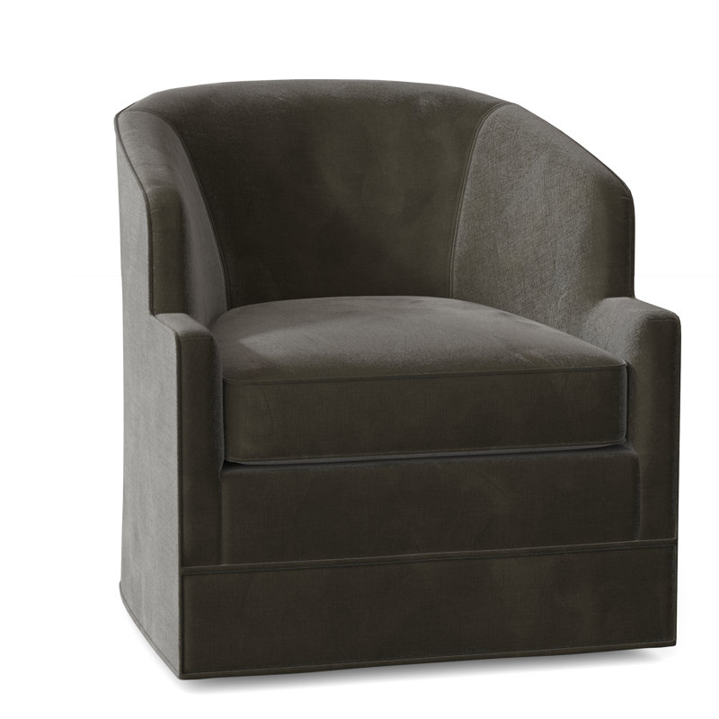 Manning 29" Wide Swivel Barrel Chair, 9953 Loden 100% Polyester