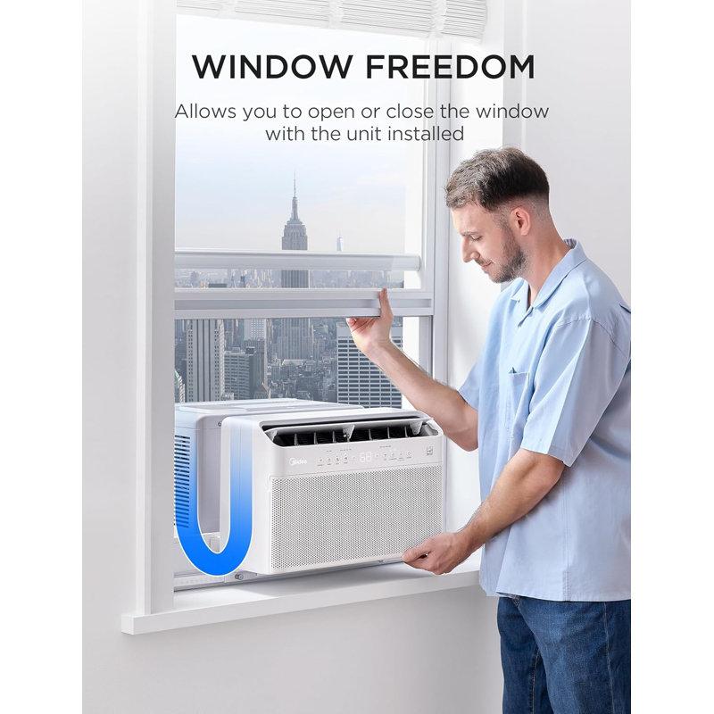 Climatiseur de fenêtre Midea en forme de U de 8 000 BTU, refroidit jusqu’à 350 pieds carrés