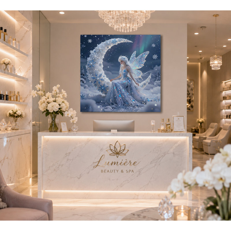 Art mural sur toile Frost Moon Fairy, L 40 po x H 40 po x P 1,5 po