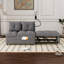1 canapé-lit pliable polyvalent en 3 longueurs, canapé-lit moderne en velours, canapé-lit, dossier réglable et port USB et support pour téléphone pivotant-307776924
