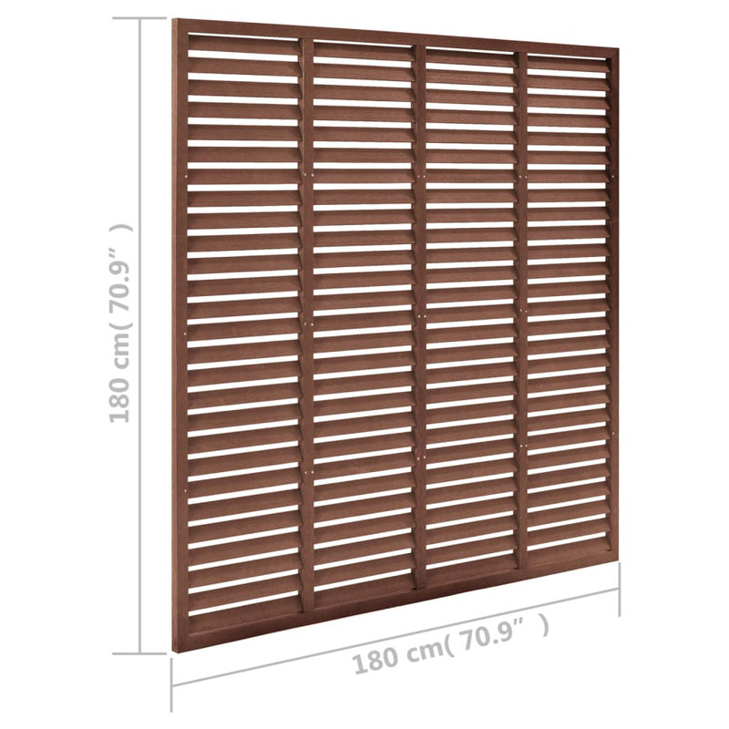 Clôture en bois H 70,9 po x l 70,9 po avec 4 panneaux, Brun