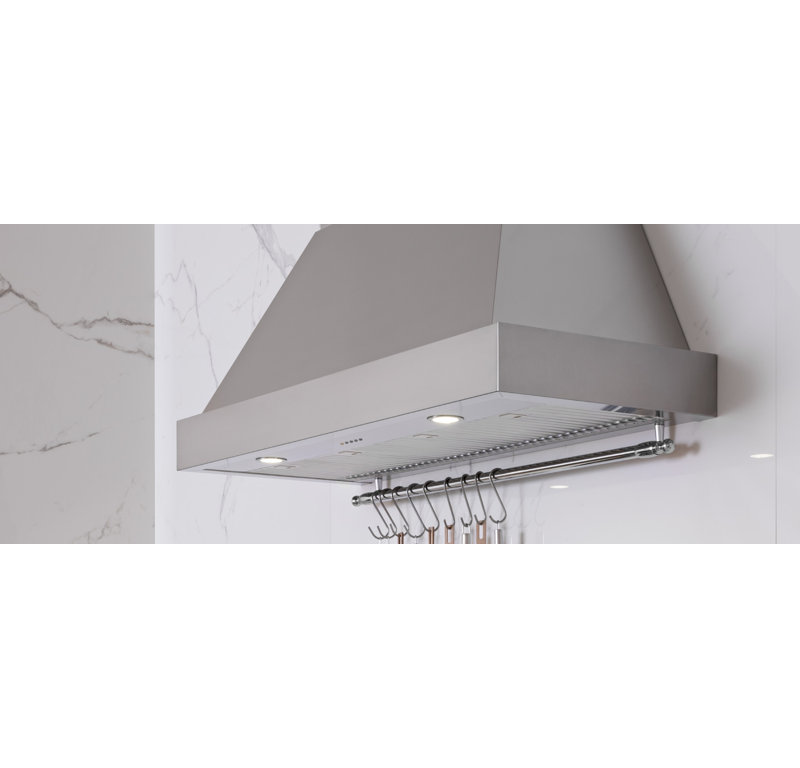 Bertazzoni 36" Stainless Steel 600 CFM Ducted (Vented) Wall Range Hood with Baffle Filter, Stainless Steel