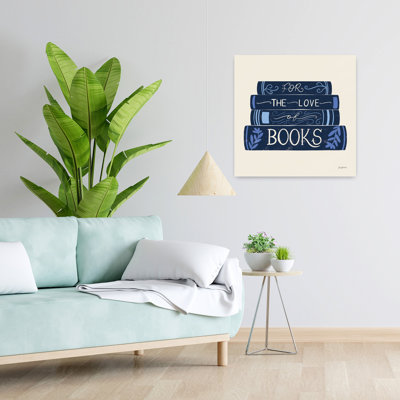 Contemporary Bookish Blue Iii With Blue Book Art