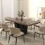 Table de salle à manger extensible avec double pied central robuste
