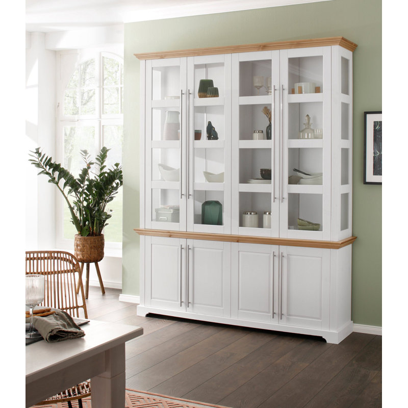 Lonon Display Cabinet, White/Natural