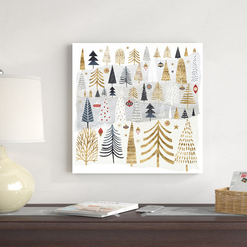«Christmas Chalet III» par Victoria Borges - reproduction d'art sur toile tendue, H 20 po x l 20 po