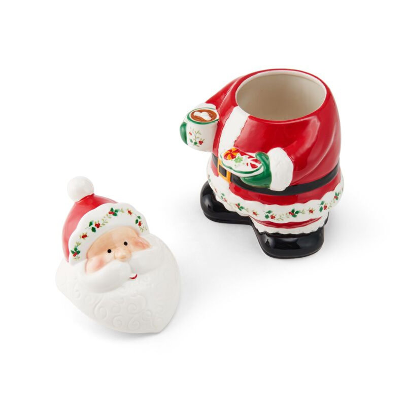 Pfaltzgraff Winterberry 10 in. Santa Cookie Jar