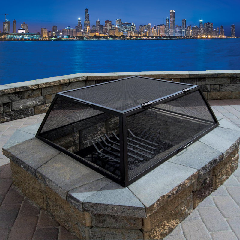Square Stainless Steel Spark Screen, 17" H x 30" W x 30" D