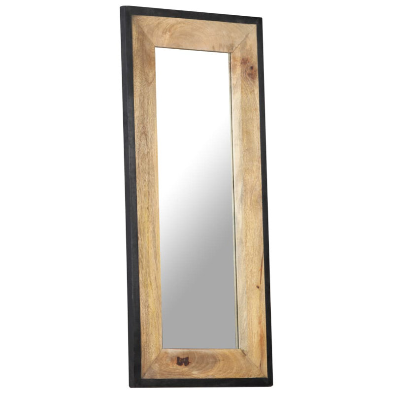 Lenny Wood Flat Wall Mirror, 110cm H x 50cm W