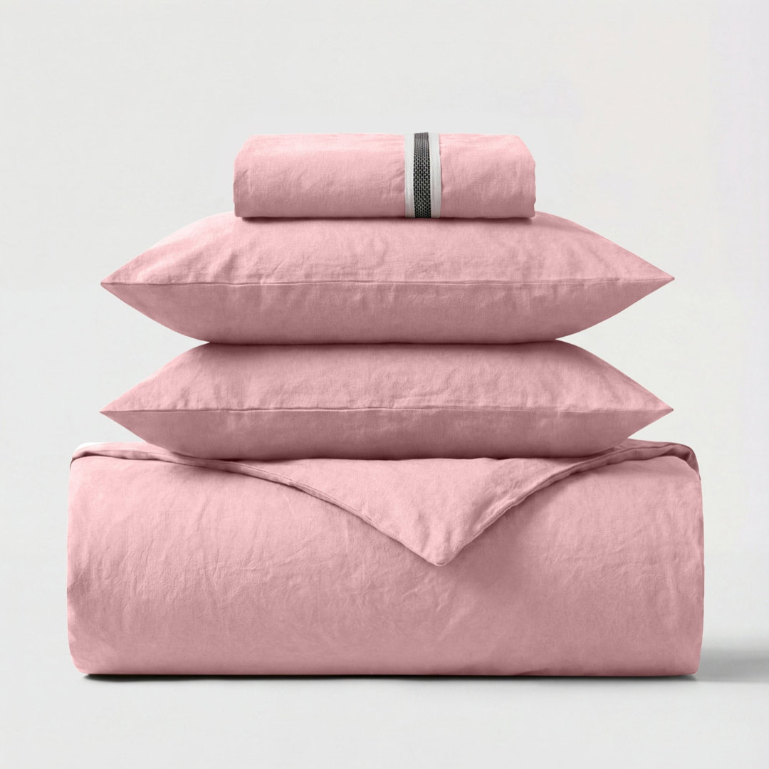 100% Cotton Percale 300 Thread Count 4-Piece Bedding Set