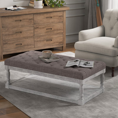 48" Wide Tufted Rectangle Cocktail Ottoman
