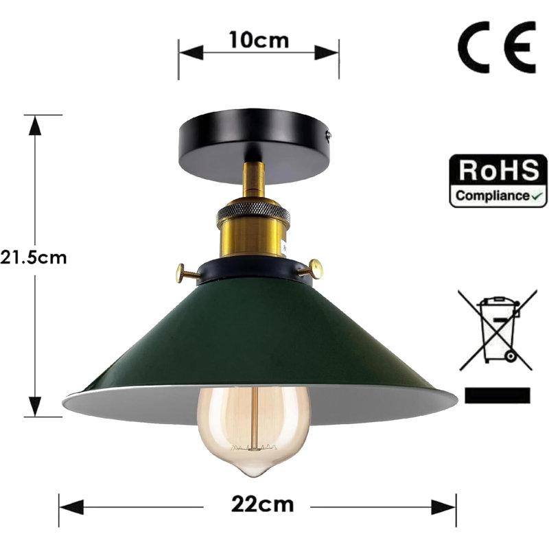 Denzel Semi Flush Mount, Green