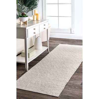 Tapis taupe en coton tissé à la main Adelmis