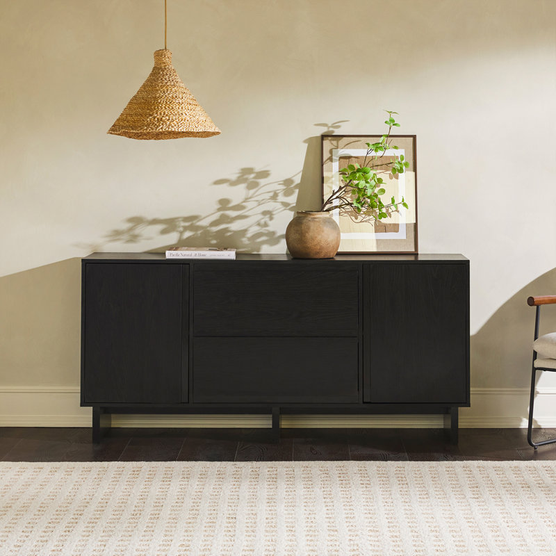 Buffet 63 "avec tiroirs biseautés 63" Scandi, Noir
