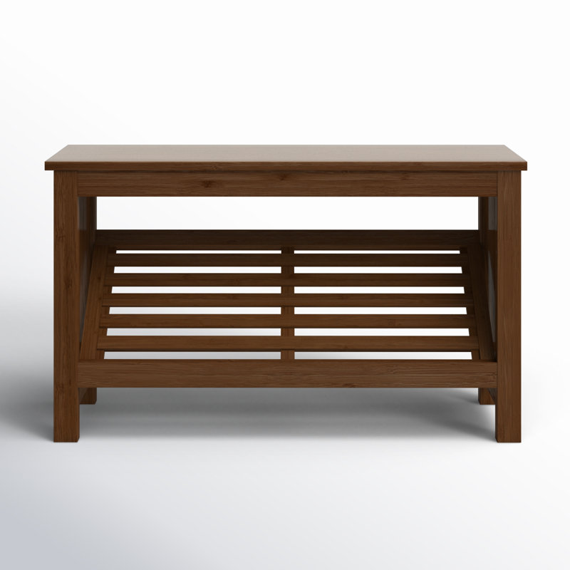 Danielsville Bamboo Storage Bench, 16.14" H x 27.56" W x 8.27" D