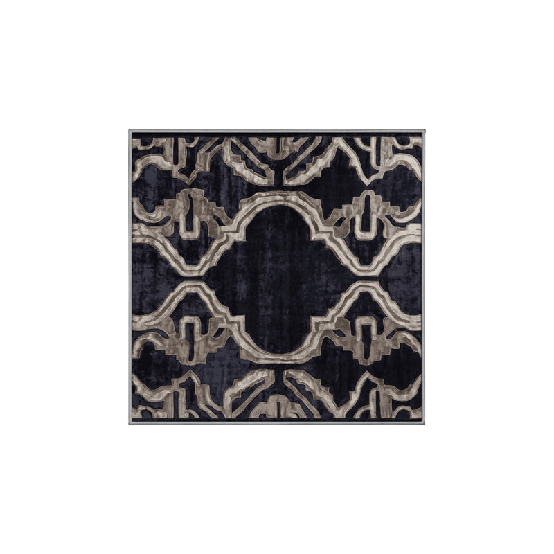Tapis mauve soyeux et moelleux, Carré 7 pi